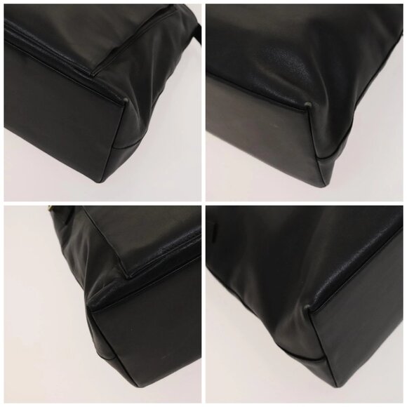 GUCCI Bamboo Hand Bag Leather 2way Black Gold - Picture 16 of 16